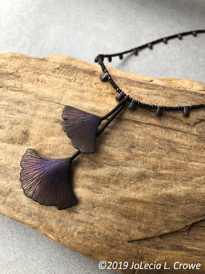 Metallic purple and bronze ginkgo 