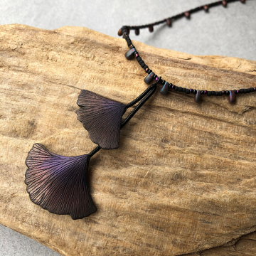 Metallic purple and bronze ginkgo 